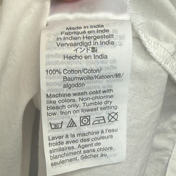 J.Crew Re-Imagined White Pintuck Ruffle Collar Cotton Blouse – Size L - Picture 10 of 11